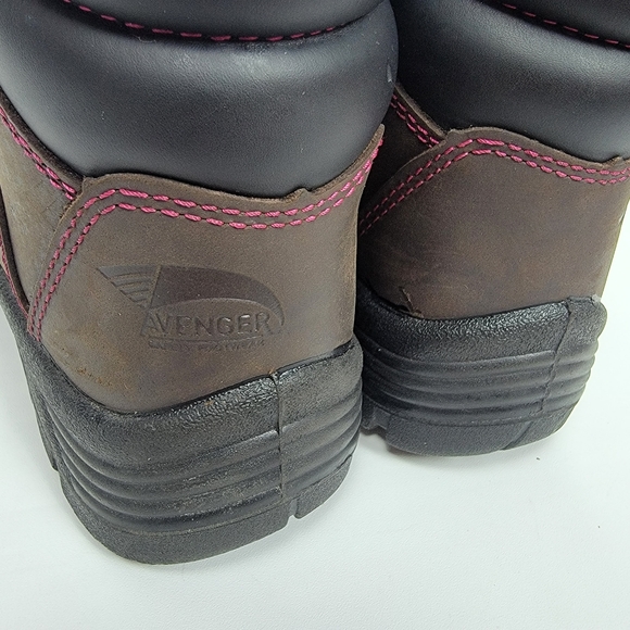 Avenger Work Boots Womens A7675 Industrial & Construction Brown Shoes Size 7.5W - Picture 6 of 13